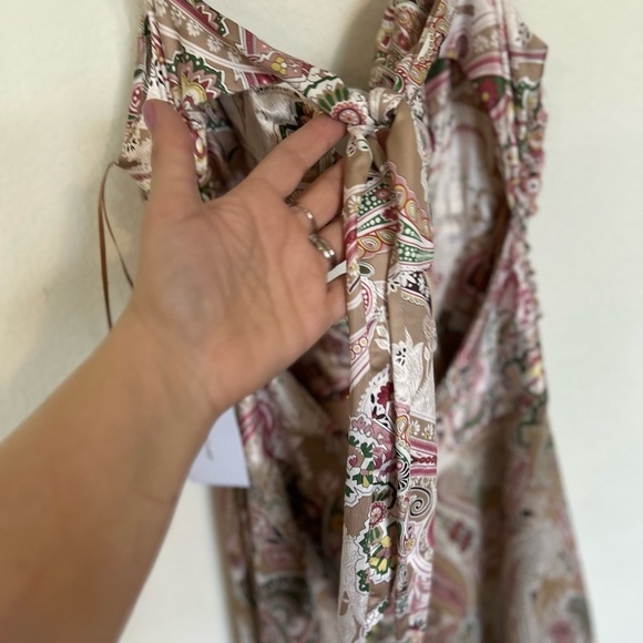 NWT Rose Velvet Large Paisley Print Maxi Dress Front & Back Cutouts - Picture 10 of 15